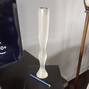Vintage Candle Holder - Satin Acrylic - 13.6" Tall